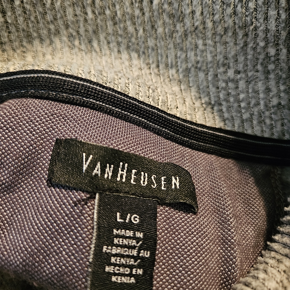 Van Heusen Men's Button-Front Crewneck Sweater in Grey - Picture 6 of 6